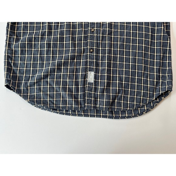 G.H. Bass & Co Men Large Yellow/Blue Plaid Long Sleeve Button Down Flannel Shirt - Picture 7 of 9